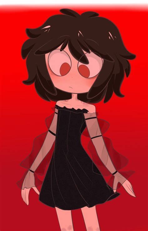 A Drawing Of A Girl In A Black Dress