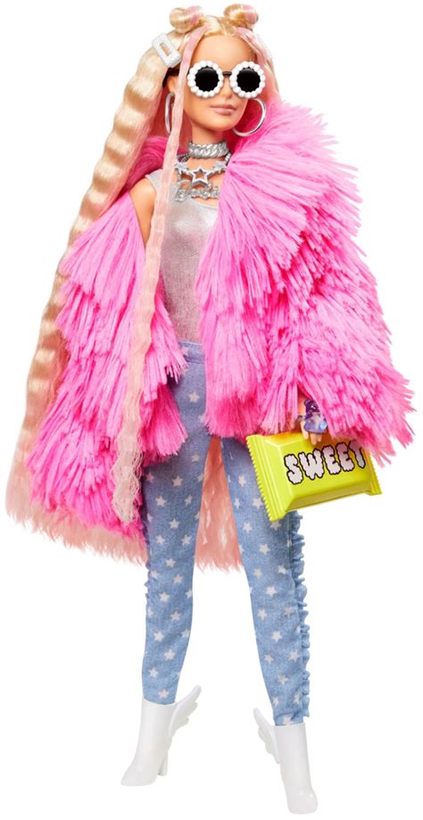 Best Buy Barbie Extra Doll Fluffy Pink Jacket Pink Grn28