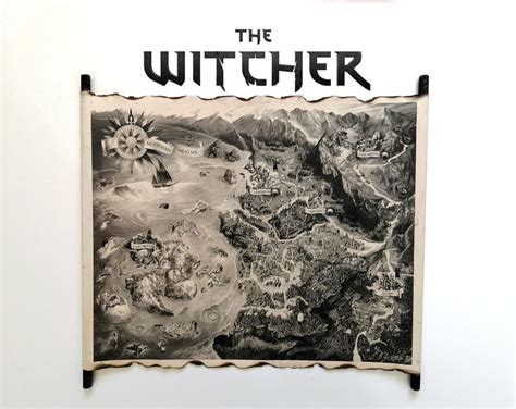 The Witcher World Map Handmade Scroll Map Of The Continent Map Of