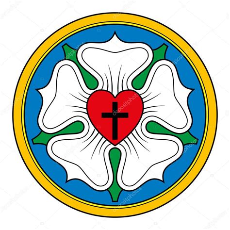 Luther Rose Symbol Illustration Over White — Stock Vector 126626468