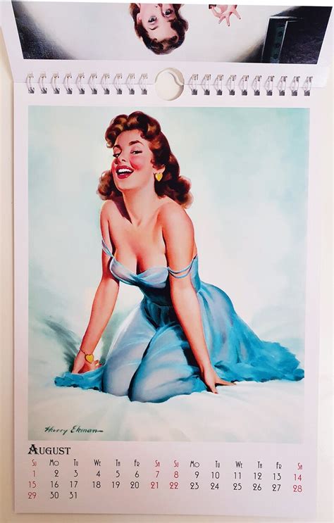 Harry Ekman Wall Calendar Pin Up Girl Retro Vintage A Etsy