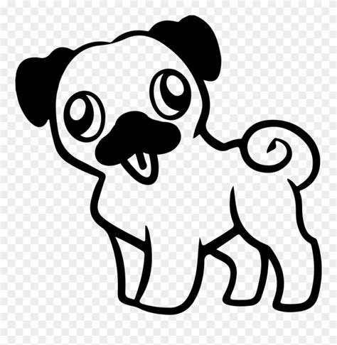 Pug Outline Drawing Easy