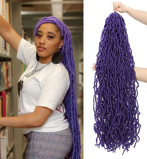 Buy Purple Faux Locs Crochet Hair Soft Locs 30 Inch 5 Packs 90 Strands