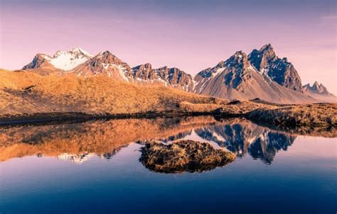 Wallpaper Mountains Lake Reflection Iceland Iceland Auster