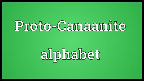 Alphabet, set of graphs, or characters, used to represent the phonemic structure of a language. Proto-Canaanite alphabet Meaning - YouTube