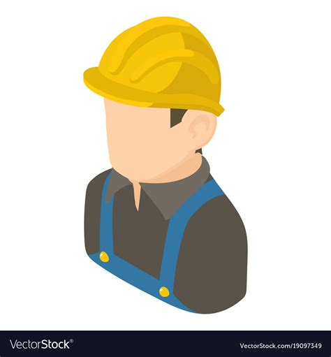 Builder Engineer Icon Isometric 3d Style Vector Image