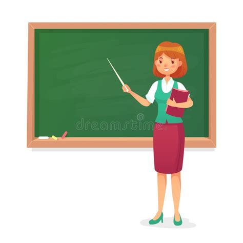 Female Teacher Pointing Chalkboard Stock Illustrations 322 Female