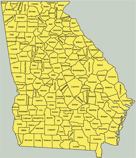 State Of Georgia County Map United States Map States District