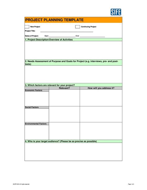 Free Simple Project Plan Template For Your Needs