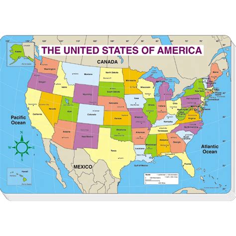 Regions and city list of usa with capital and administrative centers are marked. Jumbo Map Pad Us Labeled 30/Pk 16 X 10-3/4 - CD-3090 | Carson Dellosa