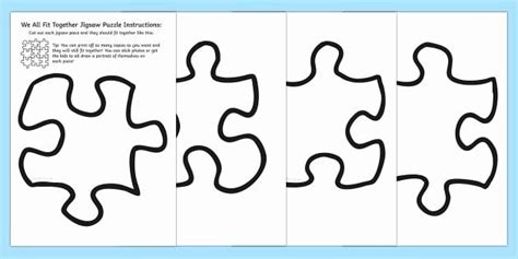 30 Piece Puzzle Template Elegant Ks1 Jigsaw Piece Puzzle We All Fit To