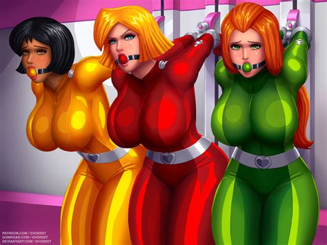 Rule 34 3girls Alex Totally Spies Arms Behind Back Ball Gag Big