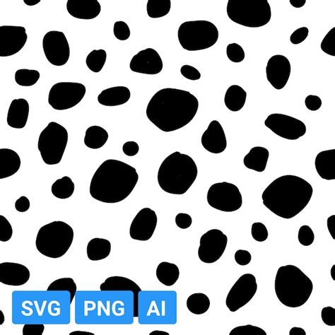 Seamless Dalmatian Spots Pattern Svg Dog Pattern Animal Etsy