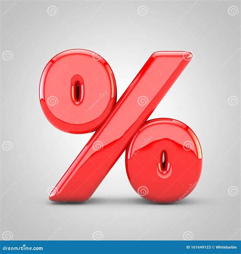 3d Red Percent Symbol Isolated White Background Stock Illustration