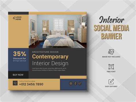 Interior Social Media Post Template By Creativeview On Dribbble