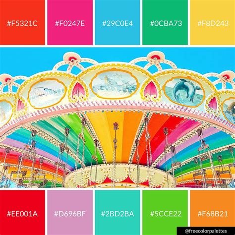 Rainbow Theme Park Amusement Park Color Palette Inspiration