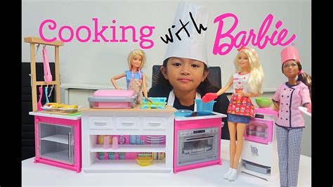 Cooking With Barbie In The Best Barbie Kitchen Barbie Pretend Play Youtube