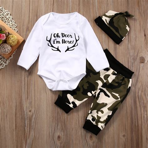 Canis Newborn Kids Baby Boy Camouflage Clothes Tops