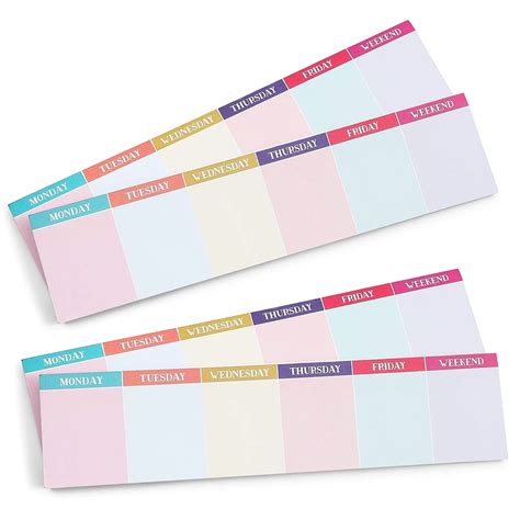 2 Pack Weekly Planner Sticky Notes Calendar Note Pad For Tasks To Do