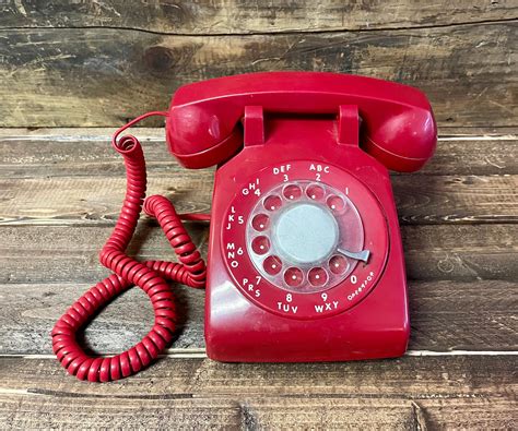 Vintage Red Telephone Red Rotary Dial Telephone Etsy