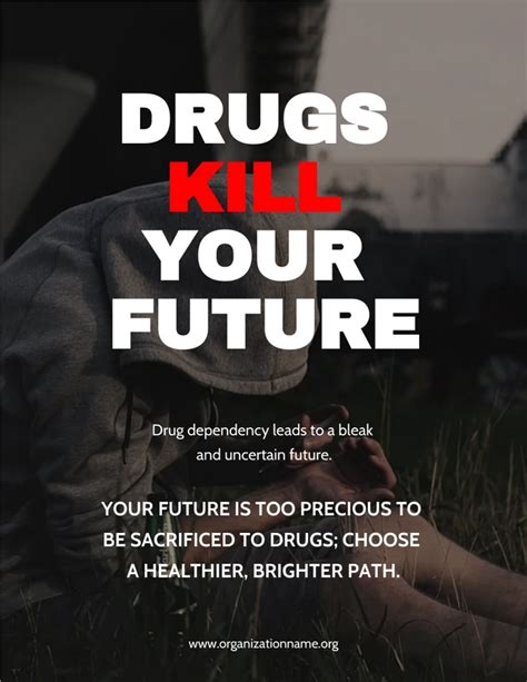 Black Simple Photo Drug Awareness Poster Venngage