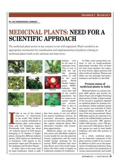 Medicinal Plants Need For A Scientific Approach Facts For You