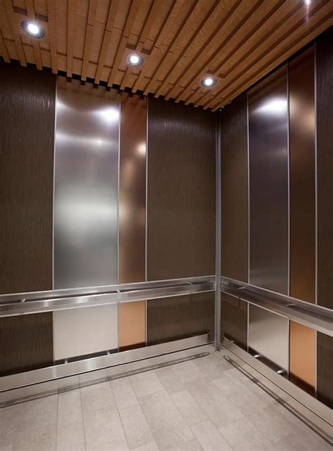 Levele 101 Elevator Interior With Main Panels In Bonded Bronze With