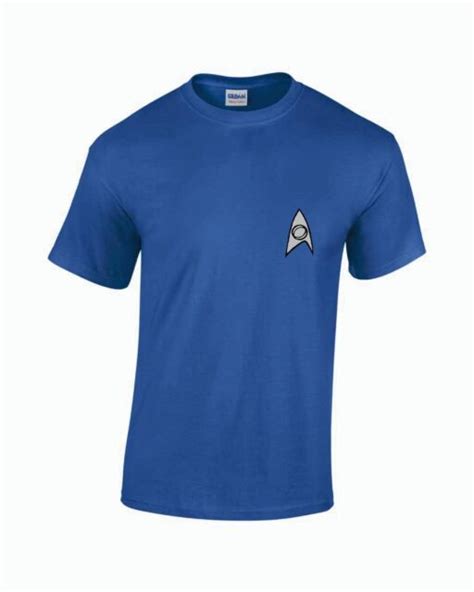Star Trek Tos Science Insignia Blue T Shirt Tee Ebay
