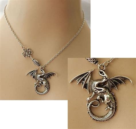 Silver Dragon Pendant Necklace Jewelry Handmade New Adjustable