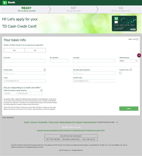 Applying for credit cards online is easy. www.tdbank.com/applynow6 - Apply for TD Cash Credit Card ...