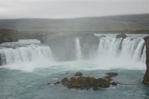 The Godafoss Icelandic Waterfall Of The Gods Is A Famous Waterfall In