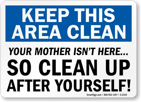 Free Printable Clean Up After Yourself Signs Prntbl