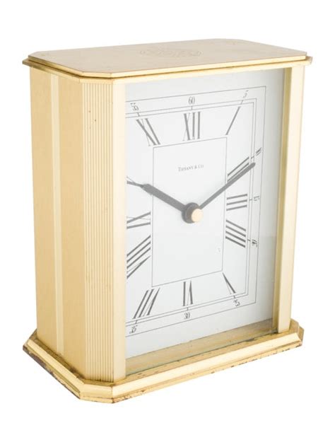Tiffany And Co Brass Portfolio Desk Clock Decor And Accessories
