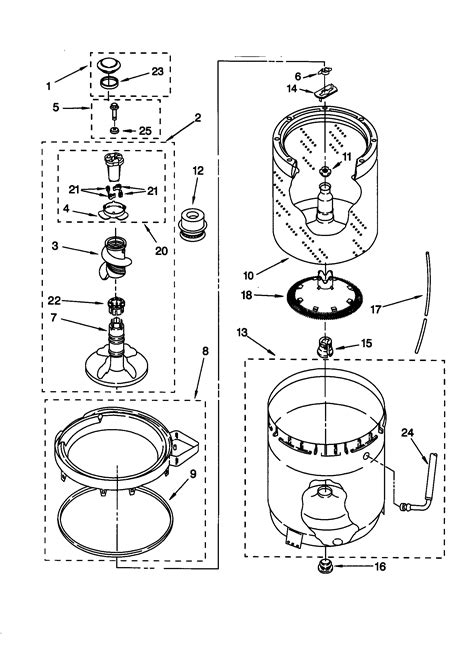 AGITATOR BASKET TUB Diagram Parts List For Model Kenmore