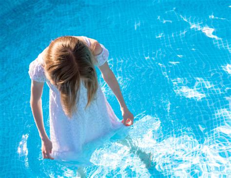 Wet Dress Swimming Pool Teenage Girls Stock Photos Pictures And Royalty
