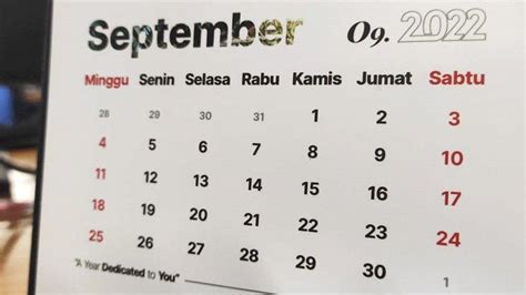 Kalender Jawa September 2022 Lengkap Jumat Kliwon Jatuh Pada Tanggal