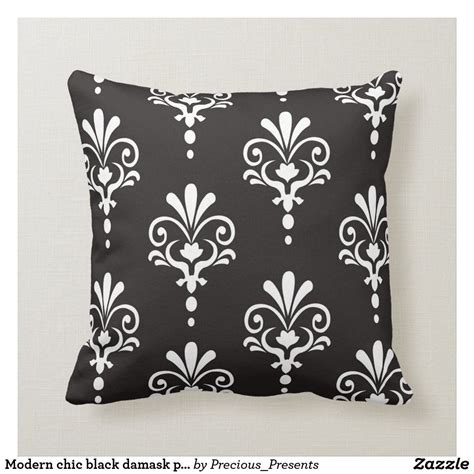 Modern chic black damask pattern ikat pillow | Zazzle.com | Damask pattern, Ikat pillows, Damask ...