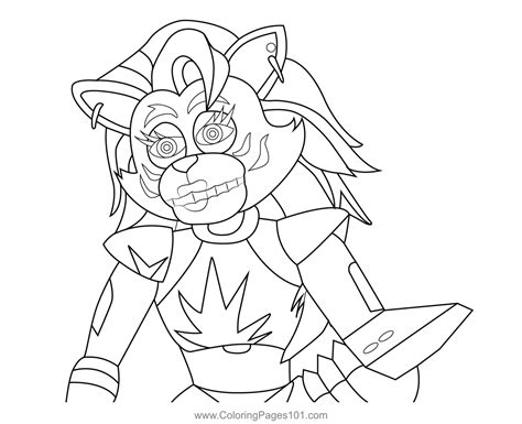 Roxanne Wolf Fnaf Coloring Page For Kids Free Five Nights At Freddys