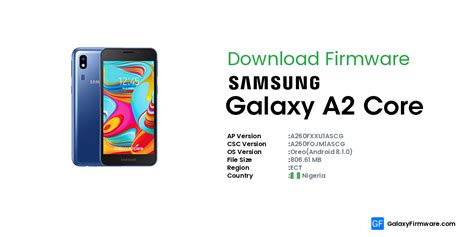 Galaxy Firmware Samsung Galaxy A2 Core Sm A260f Ect A260fxxu1ascg