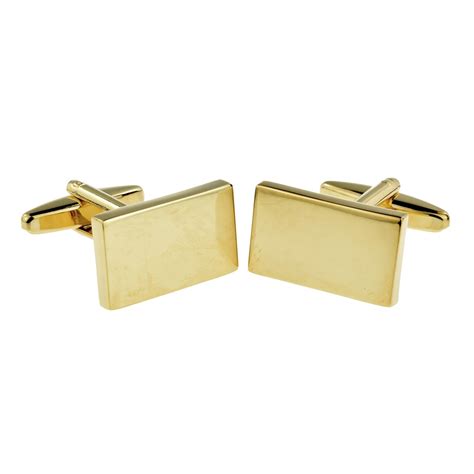 Cufflinks Gold Rectangle Plain T Shop Online Ireland Online