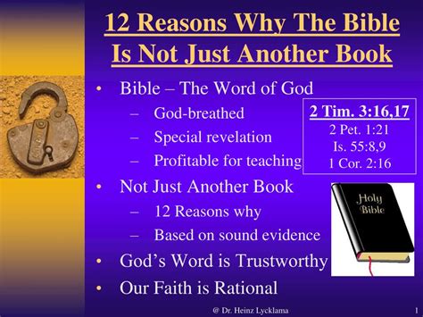 Ppt 12 Reasons Why The Bible Is Not Just Another Book Powerpoint
