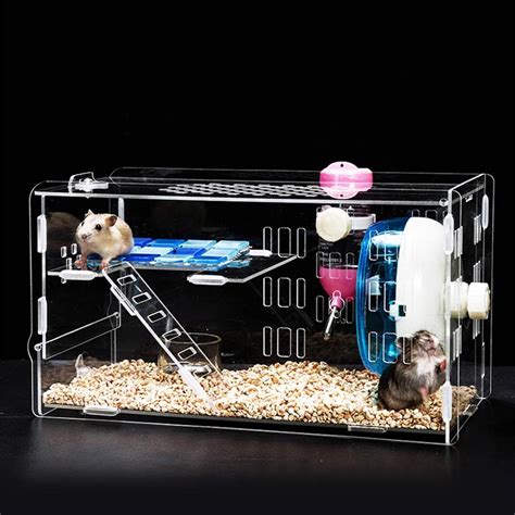 Sobotoo Dwarf Hamster Cage Mouse Cage Small Animal Cage With Drinking