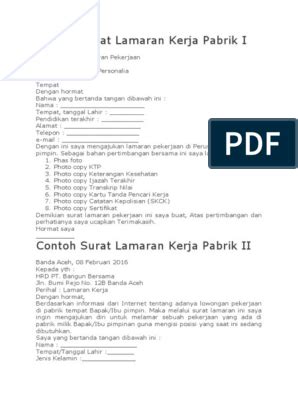 Untuk umum, tulis tangan, di pabrik, di pt sebagai karyawan yang baik dan benar. Garment Contoh Surat Lamaran Kerja Tulis Tangan Pabrik ...