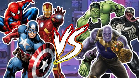 Iron Man Vs Spiderman Vs Hulk Vs Captain America Vs Venom Vs Thanos