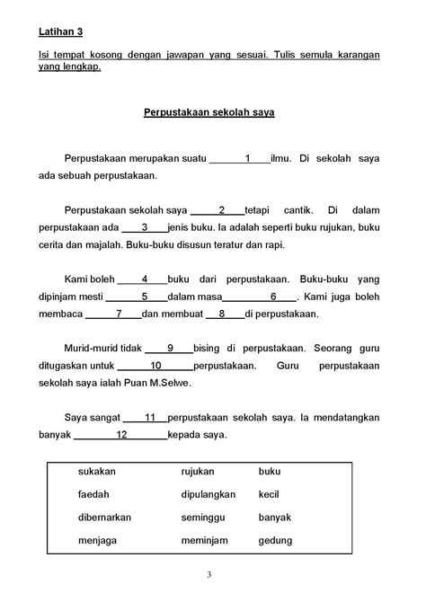 Latihan Bahasa Melayu Peralihan