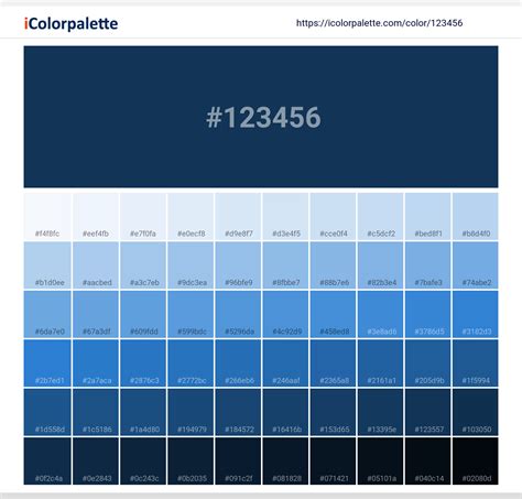 Incremental Blue Color 123456 Information Hsl Rgb Pantone