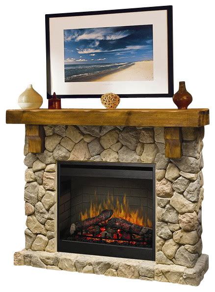 Dimplex Electraflame Fieldstone Natural Stone Free Standing Electric