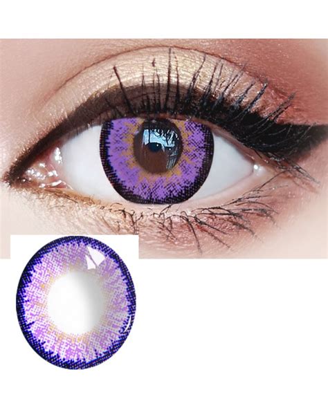 purple big eye multi colored contact lenses
