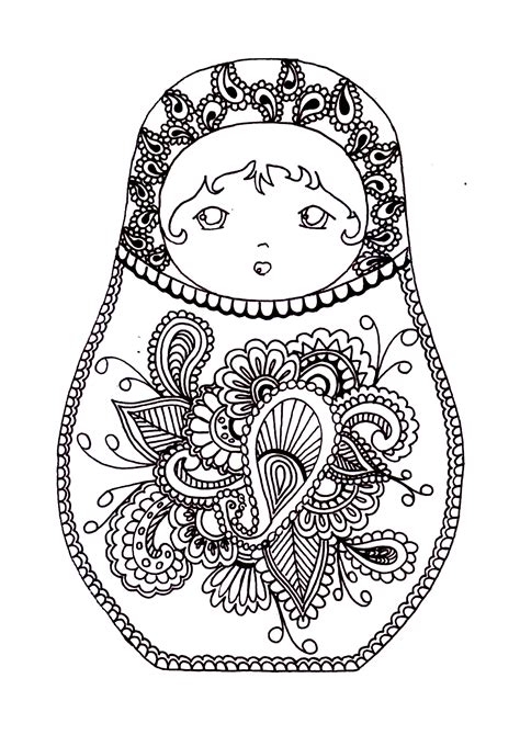 The top stripe should be white. Russian dolls 2 - Russian dolls Adult Coloring Pages