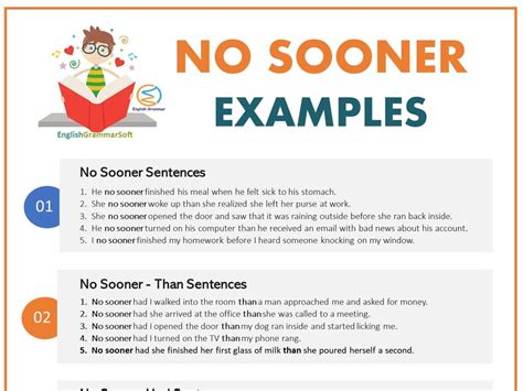 No Sooner Than Sentences 31 Examples Englishgrammarsoft